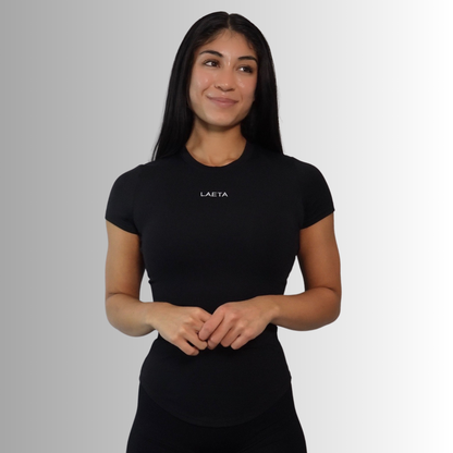 Jet Black Enhance Fitted Top